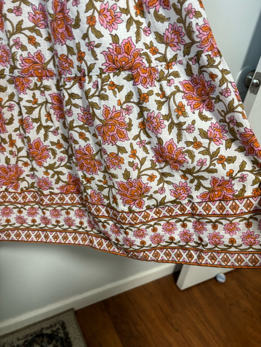 NEW VERONICA BEARD Lexington Pink Floral Cotton-seersucker Midi Dress - Picture 13 of 14
